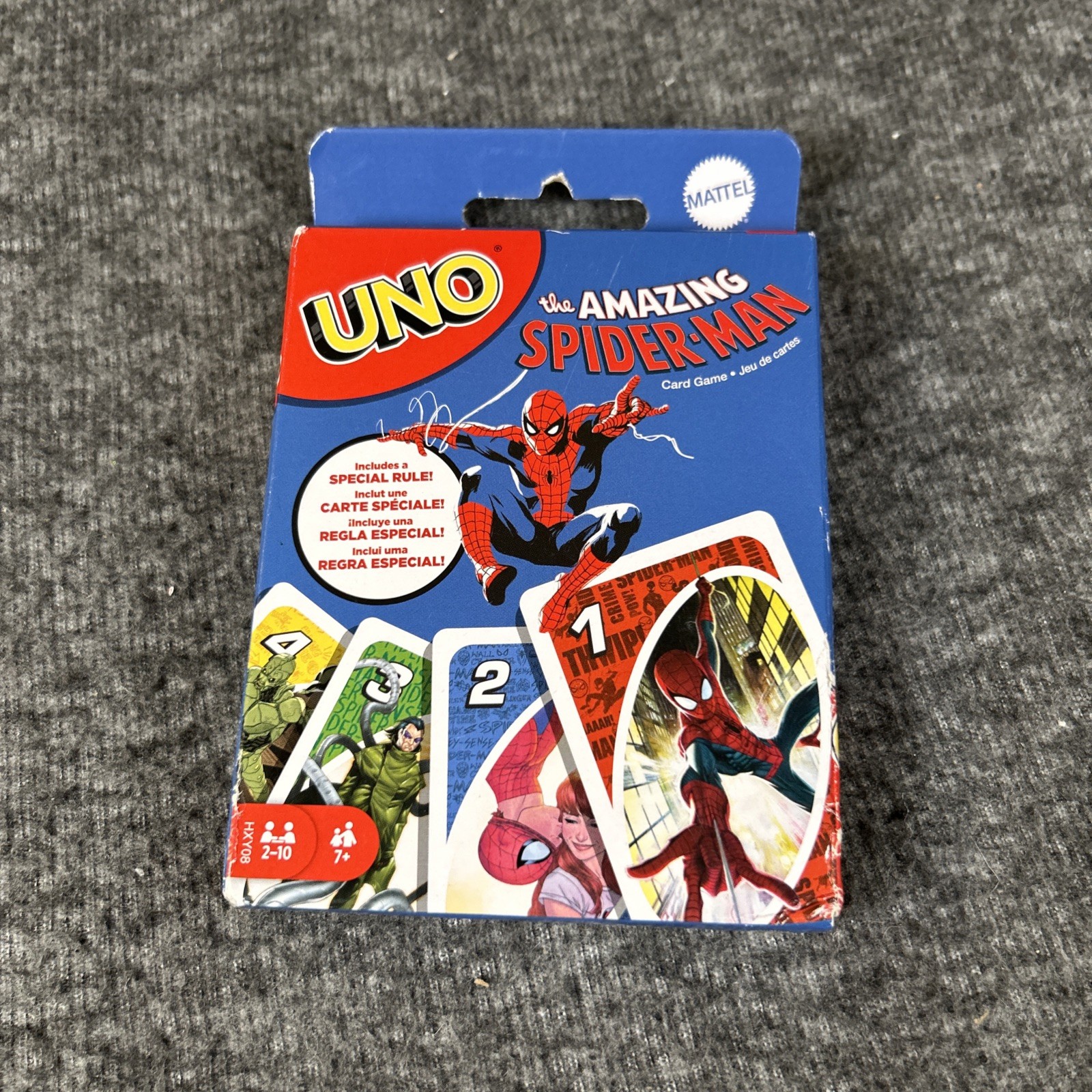 NIB UNO Spider-Man Mattel Marvel Amazing Spider-Man Card Game Venom New