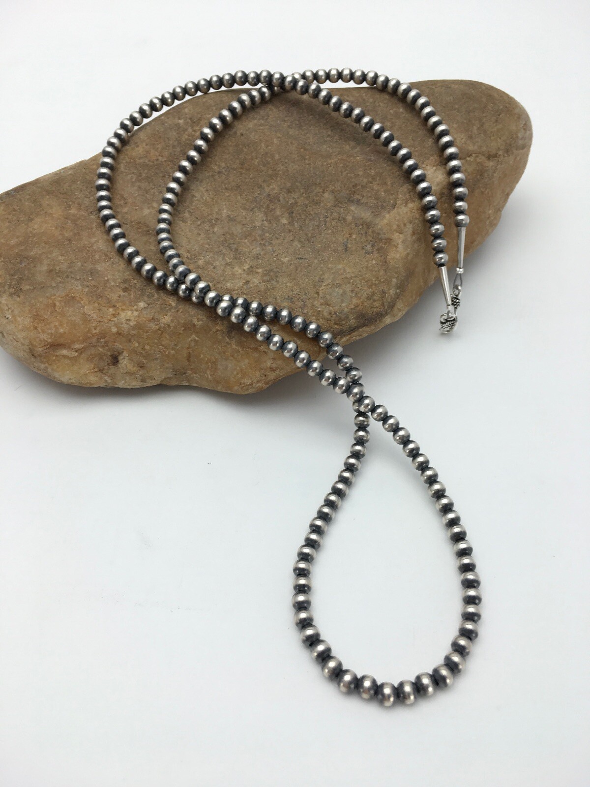 Southwestern 5mm Sterling Silver Beads Silver Pearls 30\