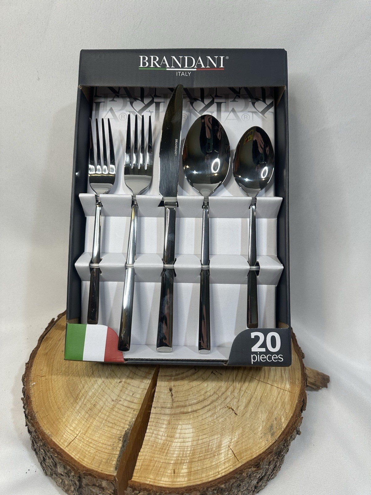 Brandani Italy 20 Piece Stainless Steel Flatware style called Step Brand New
