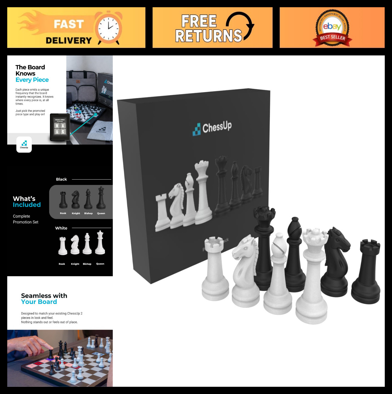 Smart Electronic Chess Board Promotion Pack - ChessUp 2 Accessories & Upgrades