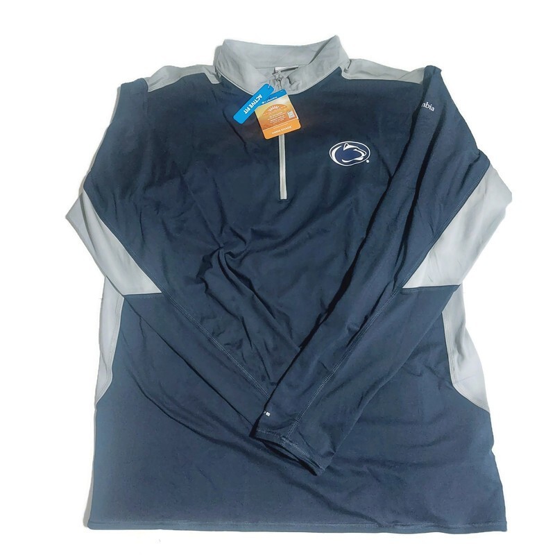 NWT Columbia Penn State Nittany Lions Quarter Zip Pullover Shirt Mens XL Blue