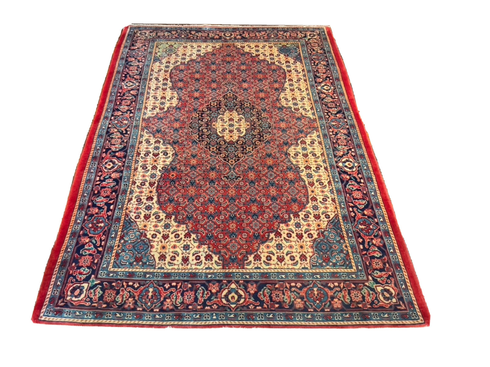 Fine Genuine S.Antique Hand Knotted Vintage Oriental Area Rug 4’4x6’7,#3134