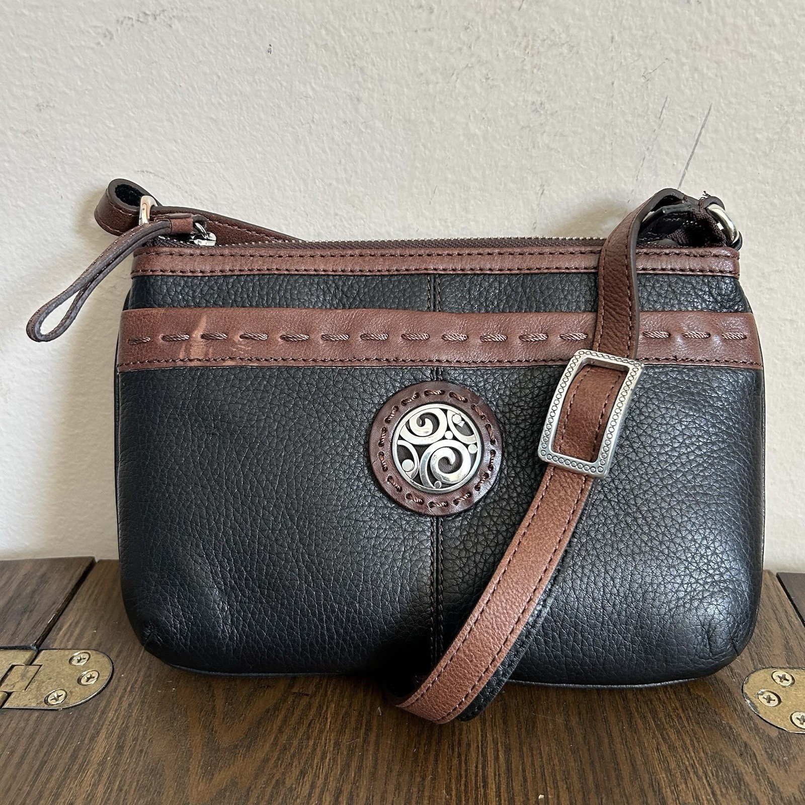 Brighton Black Brown London Groove Selene Wallet Crossbody Purse