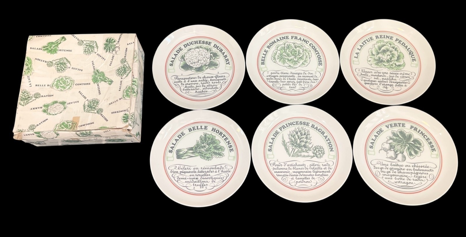Vintage Toscany Vinaigrette Salad Plate Set of 6 Made in Japan 7.5\