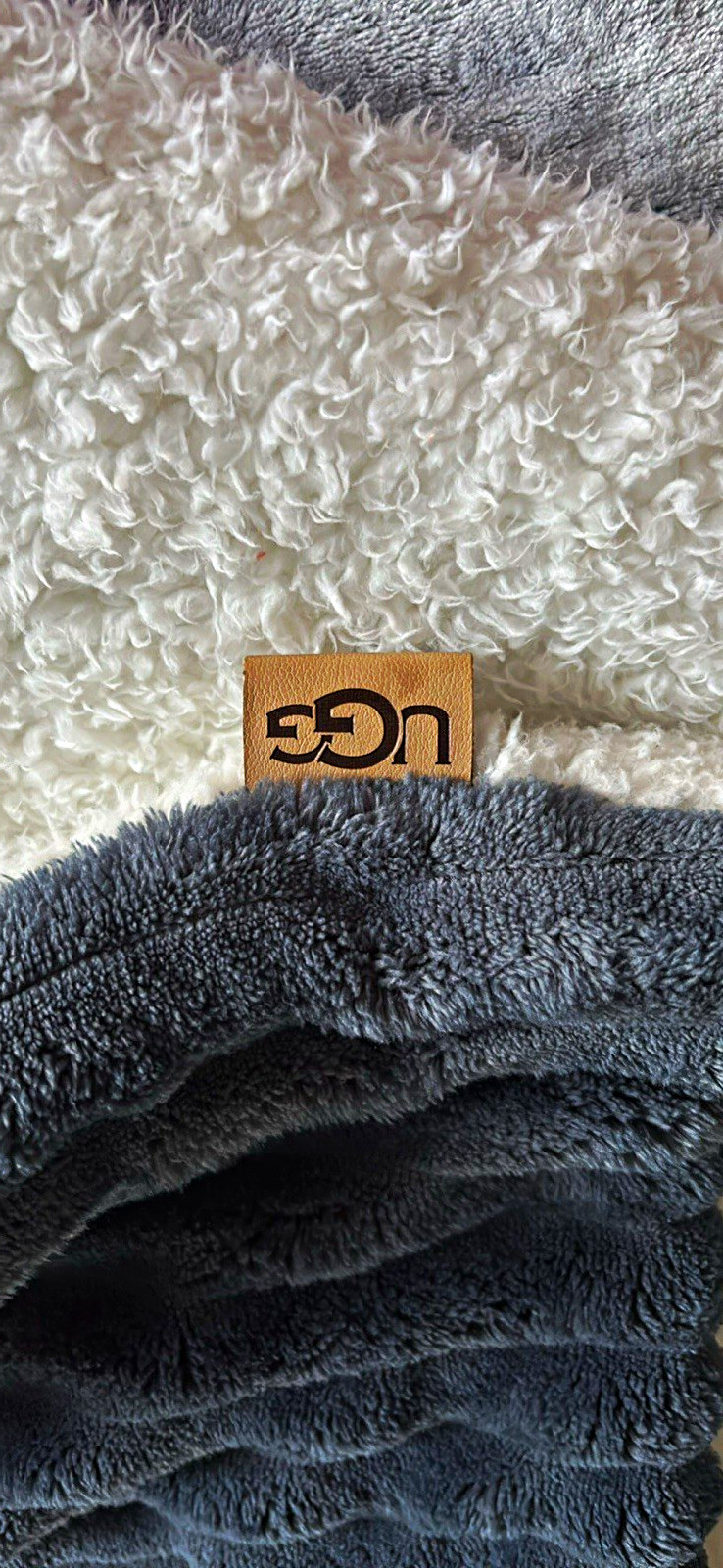 UGG Duffield Reversible Sherpa Throw Blanket King/Queen Gray/White