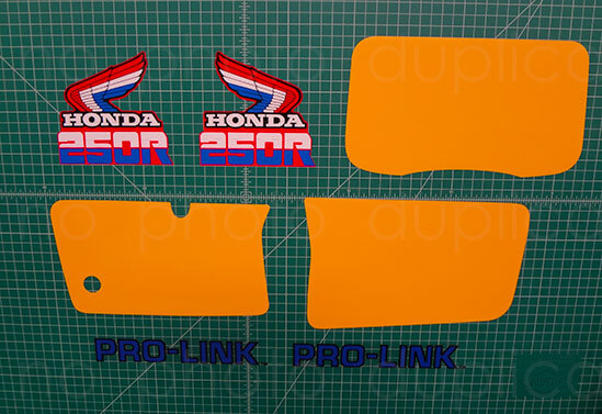 85' 1985 XR 250r xr250 7pc graphics decals stickers number plates swingarm tank