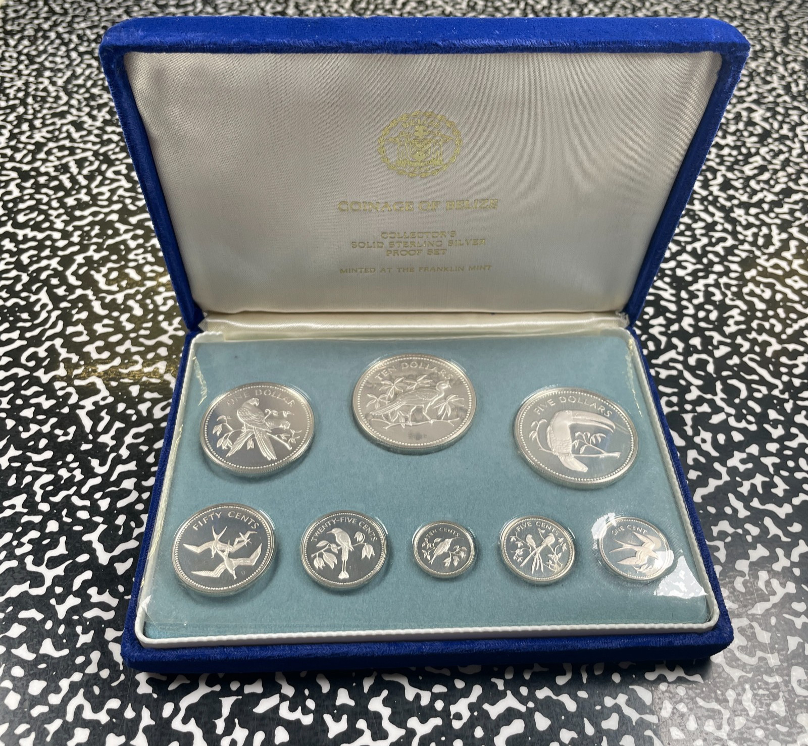 1974 Belize 8x Coin Proof Set Lot#B3568 Silver With Case & C.O.A.