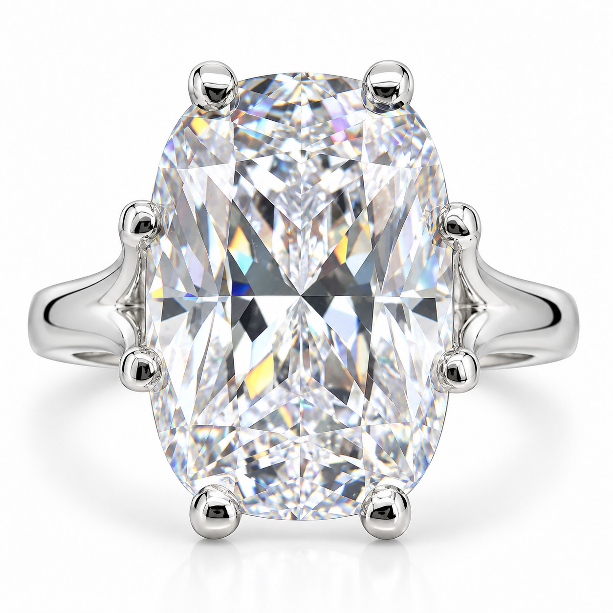 RARE 10.40 Ct Certified VVS1; E-Cushion Cut Diamond Solitire Ring, Gift For Love