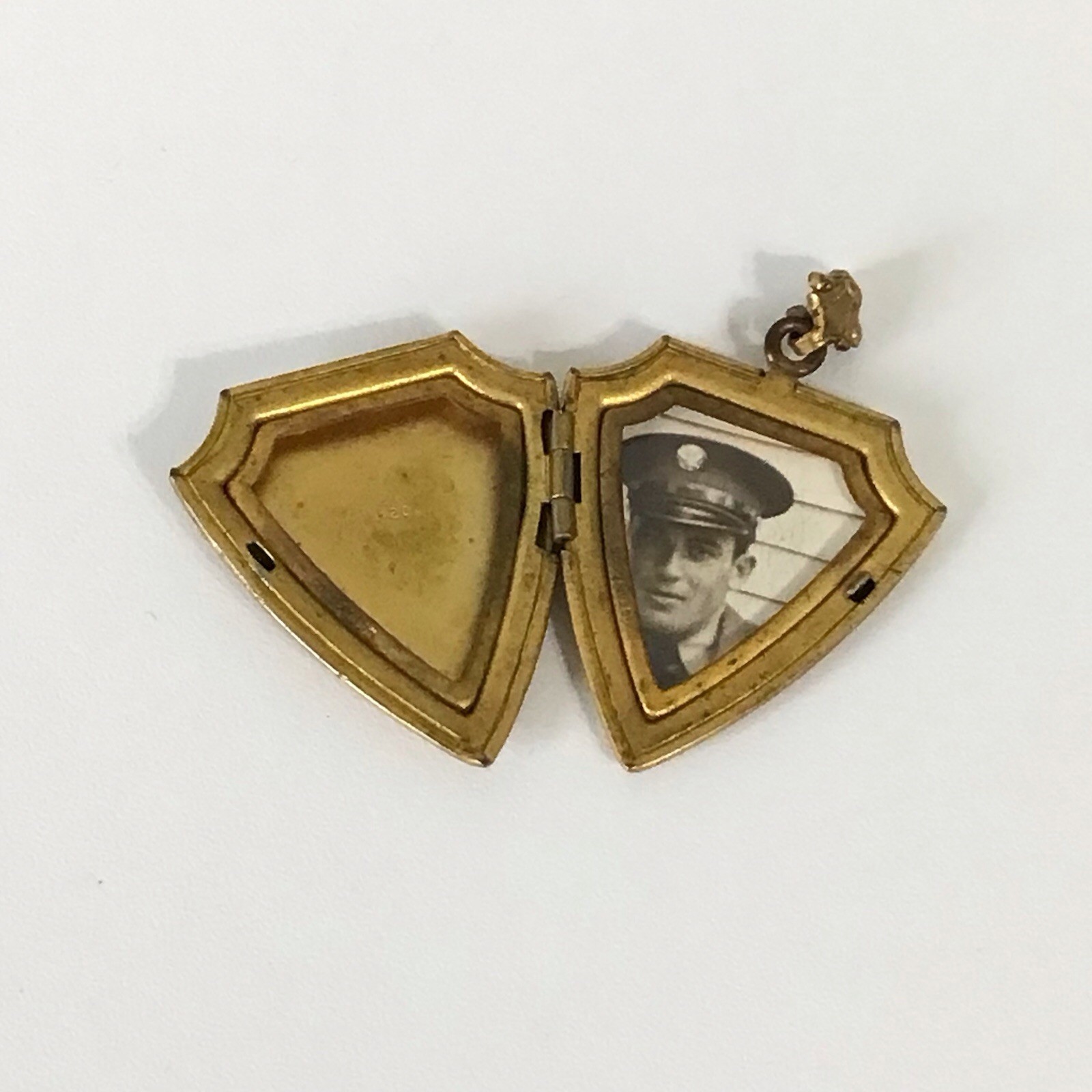 Antique 12k Gold Filled Shield Shaped Photo Locket