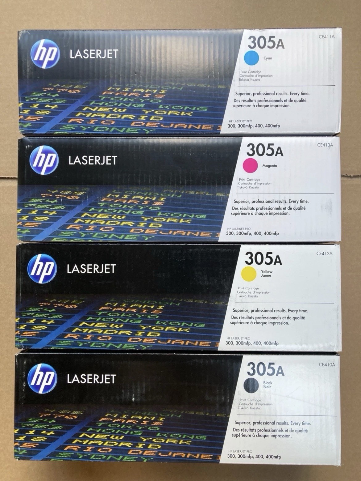 HP 305A Black/Cyan/Magenta/Yellow Standard Yield Toner Cartridge, Pack Of 4