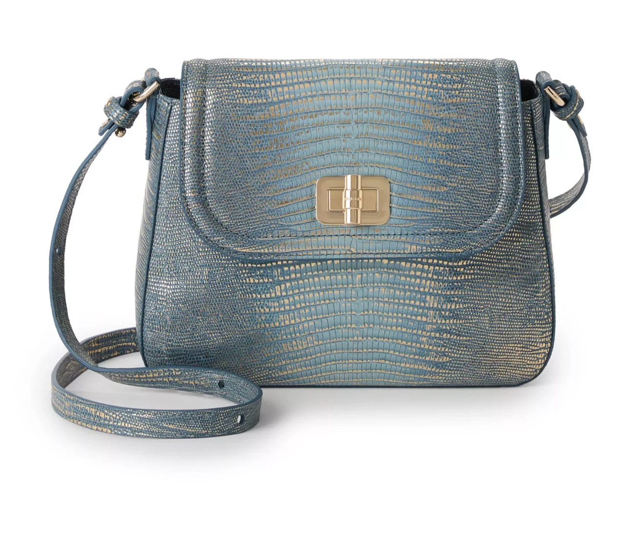 $325. Brahmin Gianna Small Crossbody Bag Moonlit Blue Balla Silver