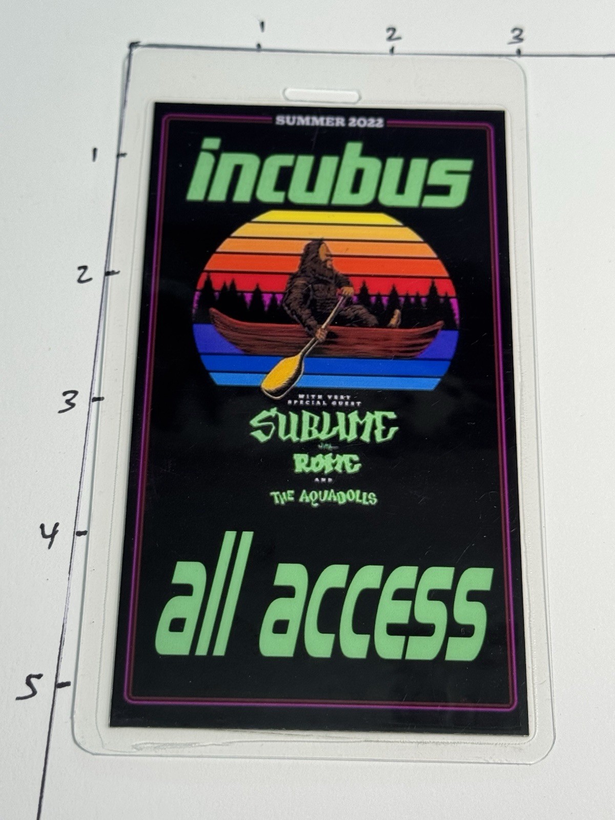 INCUBUS Commemorative 2022 Summer Tour All Access Backstage Pass & Lanyard