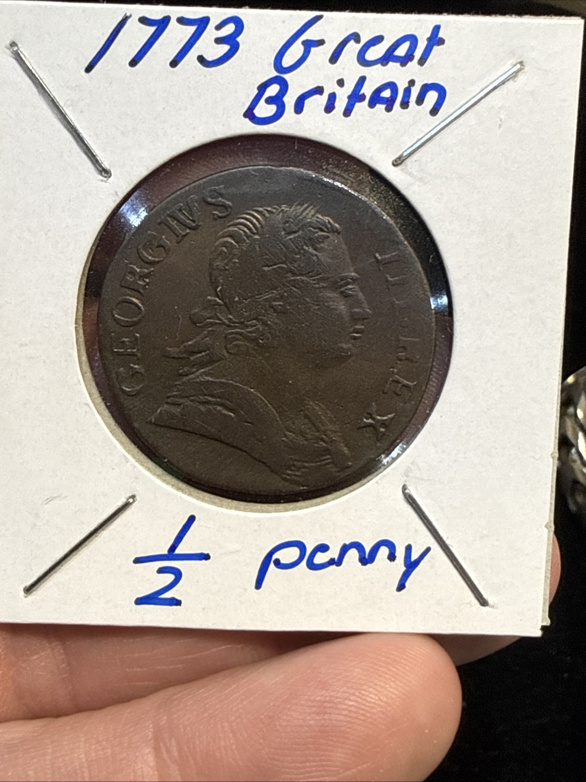 1773 COLONIAL GREAT BRITAIN HALFPENNY GEORGE III ~ Nice Coin 1773 COLONIAL GREAT BRITAIN HALFPENNY GEORGE III ~ Nice Coin