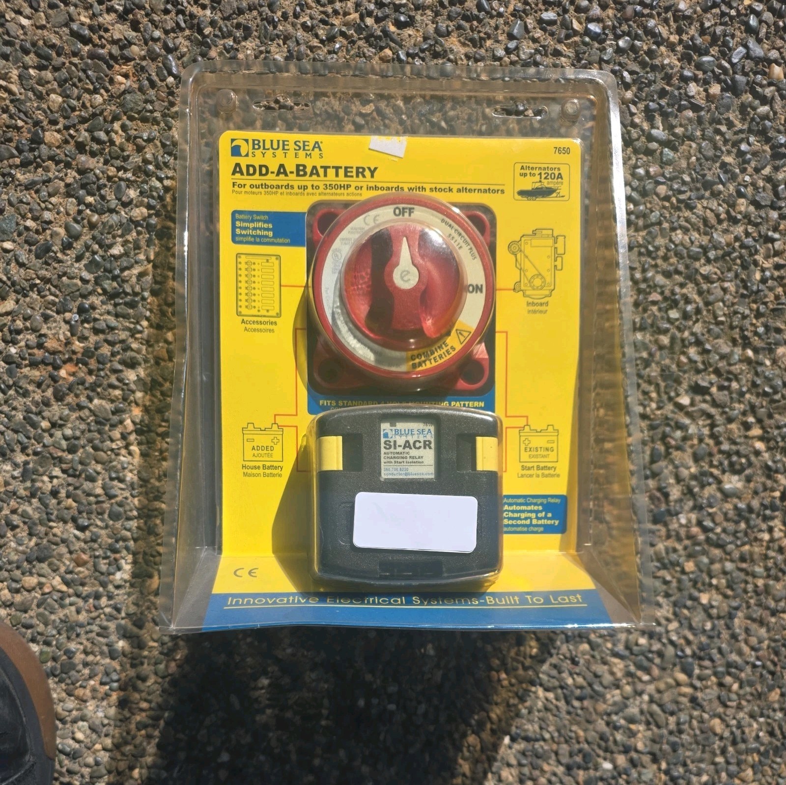 Blue Sea 7650 Add-A-Battery Kit 120A Battery Switch Automatic Charging Relay Blue Sea 7650 Add-A-Battery Kit 120A Battery Switch Automatic Charging Relay