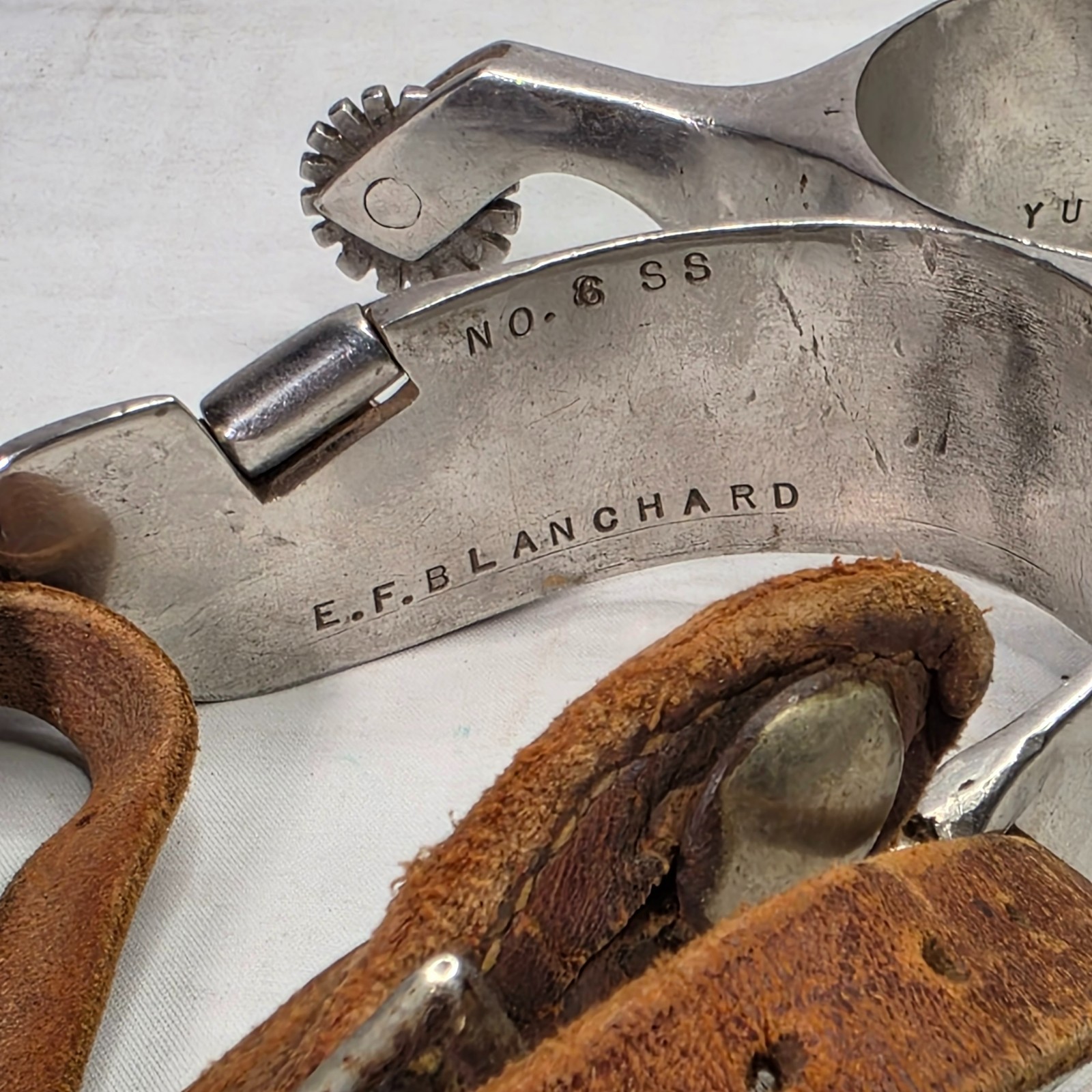 Vintage E. F. BLANCHARD Spurs No. 6 SS Stainless Steel YUCCA ARIZ Pre 1963 Rare