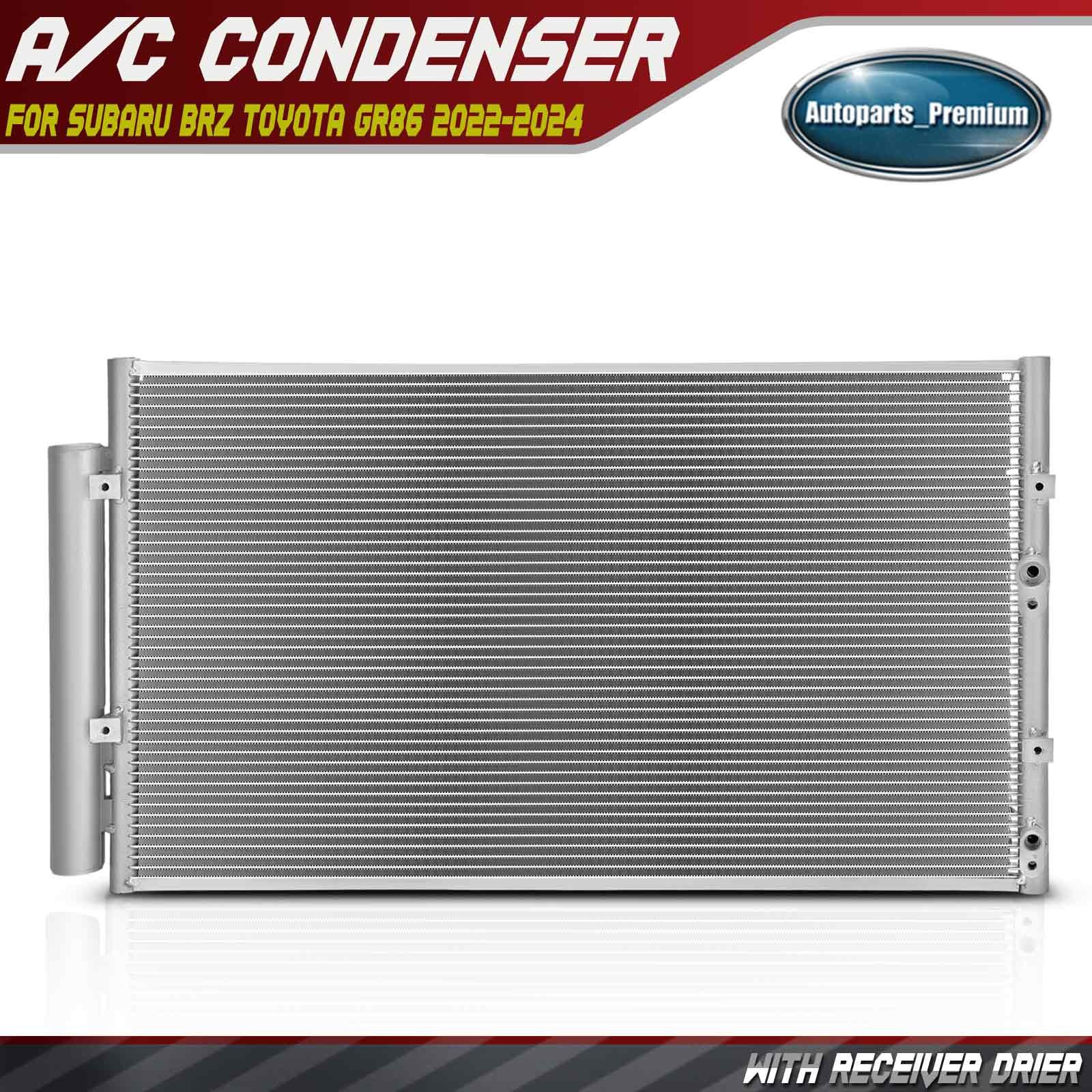 Aluminum A/C Condenser with Receiver Drier for Subaru BRZ Toyota GR86 2022-2024