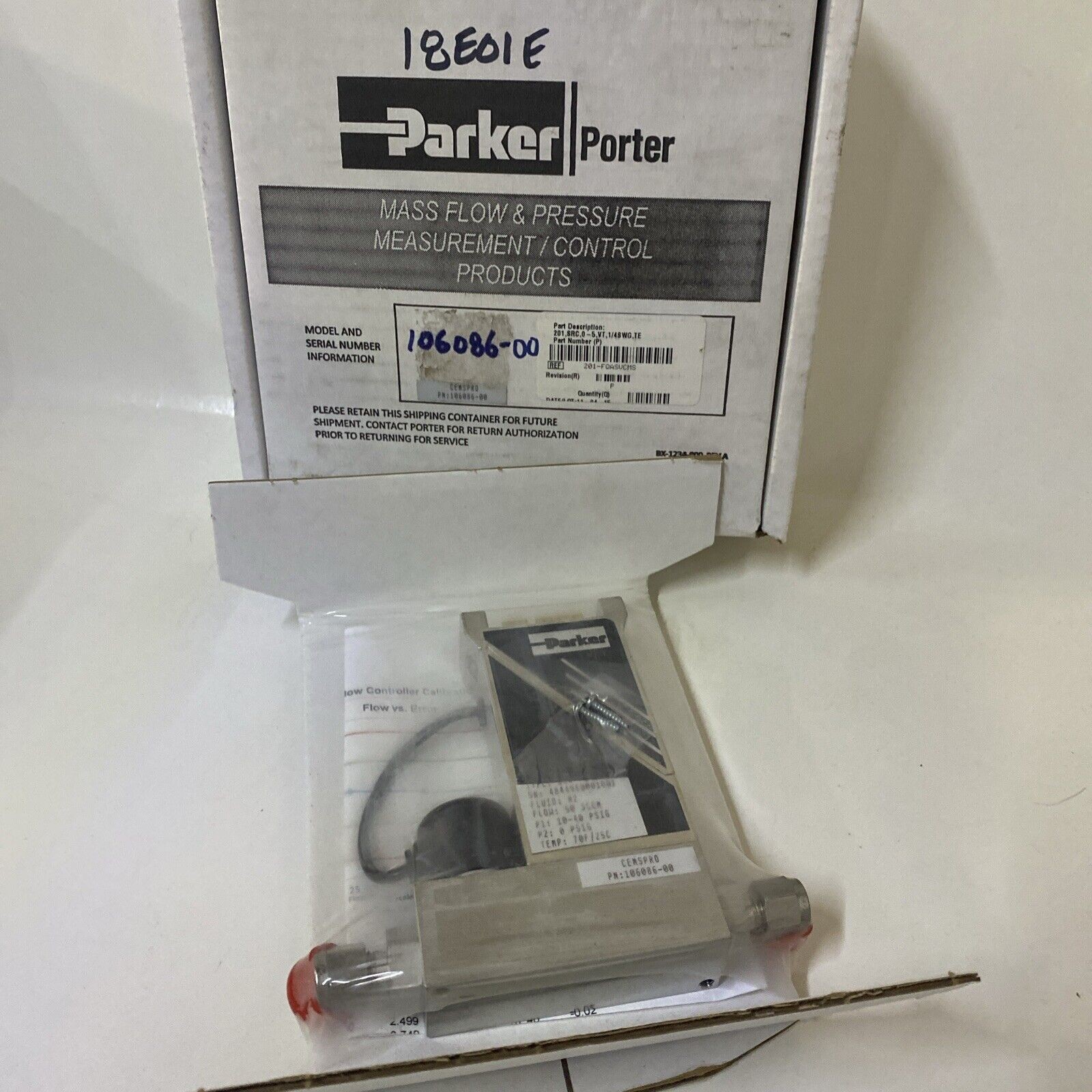 PARKER 201-FQASVCMS SENSOR MASS FLOW 106086-00