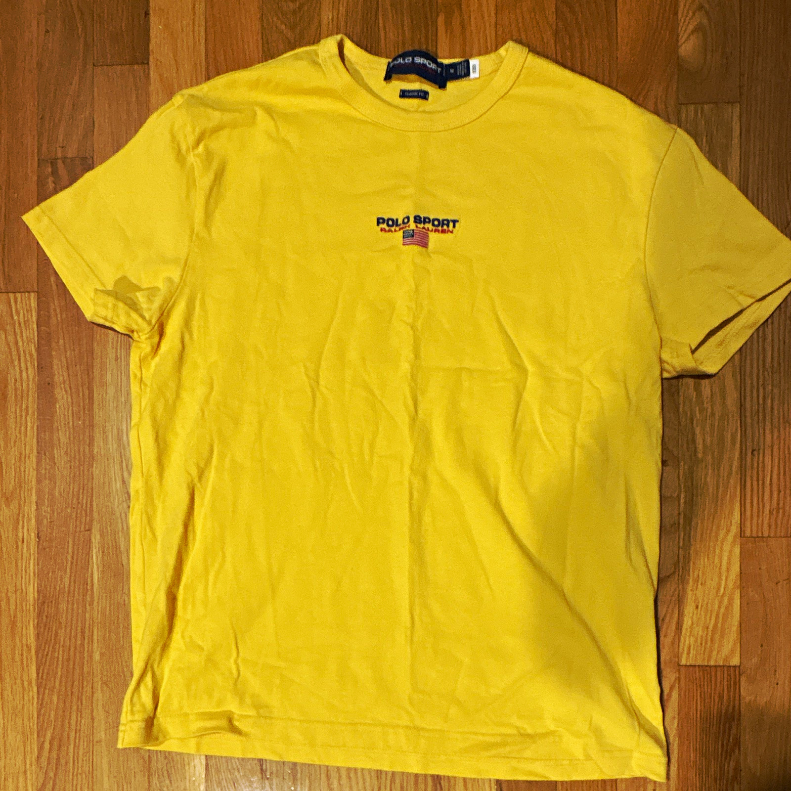 Polo Sport Ralph Lauren Yellow Classic Fit Crew Neck Tee M Embroidered USA Polo Sport Ralph Lauren Yellow Classic Fit Crew Neck Tee M Embroidered USA