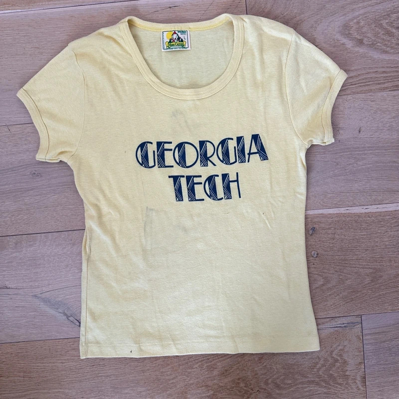 Vintage 70s Moon Castles Georgia Tech Yellow Ringer T-Shirt – Made in USA