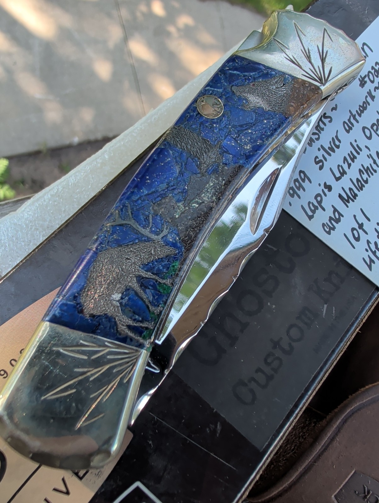 Ghostown Custom Buck 110 Folding Hunter Inlaid Stone Elk Wolf Filework 2017 Box Ghostown Custom Buck 110 Folding Hunter Inlaid Stone Elk Wolf Filework 2017 Box
