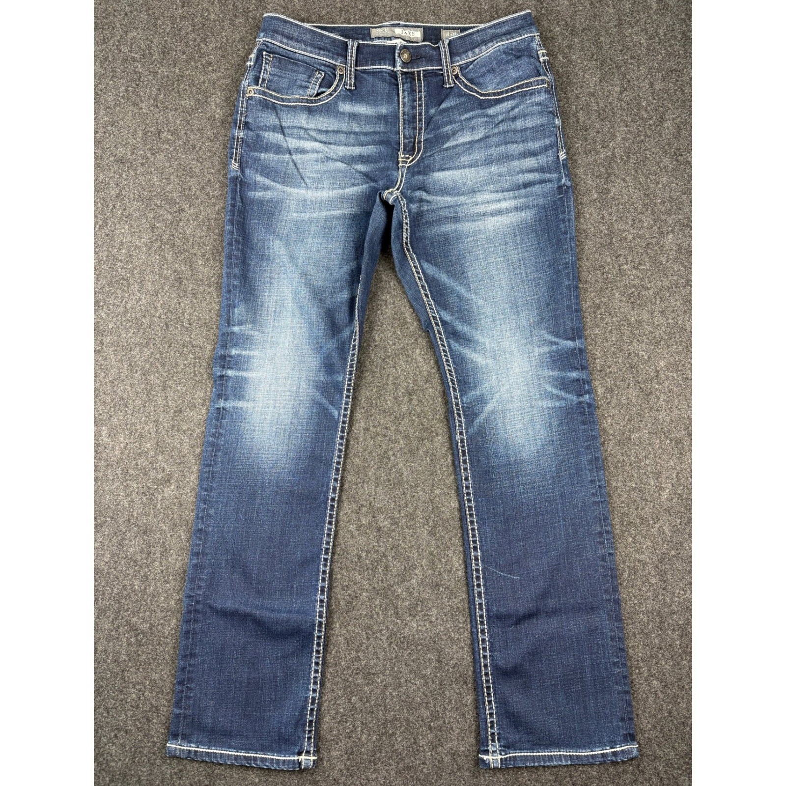BKE Jake Straight Leg Jeans Mens 34R (32x30.5) Medium Wash Stretch Denim Blue BKE Jake Straight Leg Jeans Mens 34R (32x30.5) Medium Wash Stretch Denim Blue