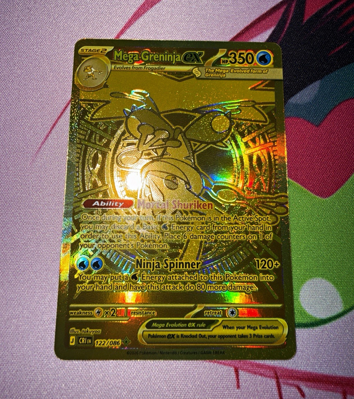 Mega Greninja EX 122/086 Evolutions Secret Rare Full Art Holo 350 HP Eng 2016 Mega Greninja EX 122/086 Evolutions Secret Rare Full Art Holo 350 HP Eng 2016