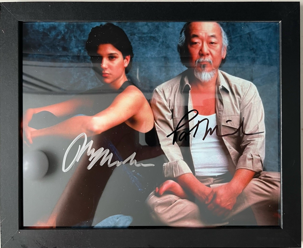 The Karate Kid photo signed autographed by Ralph Maccio & Pat Morita framed 8x10 The Karate Kid photo signed autographed by Ralph Maccio & Pat Morita framed 8x10