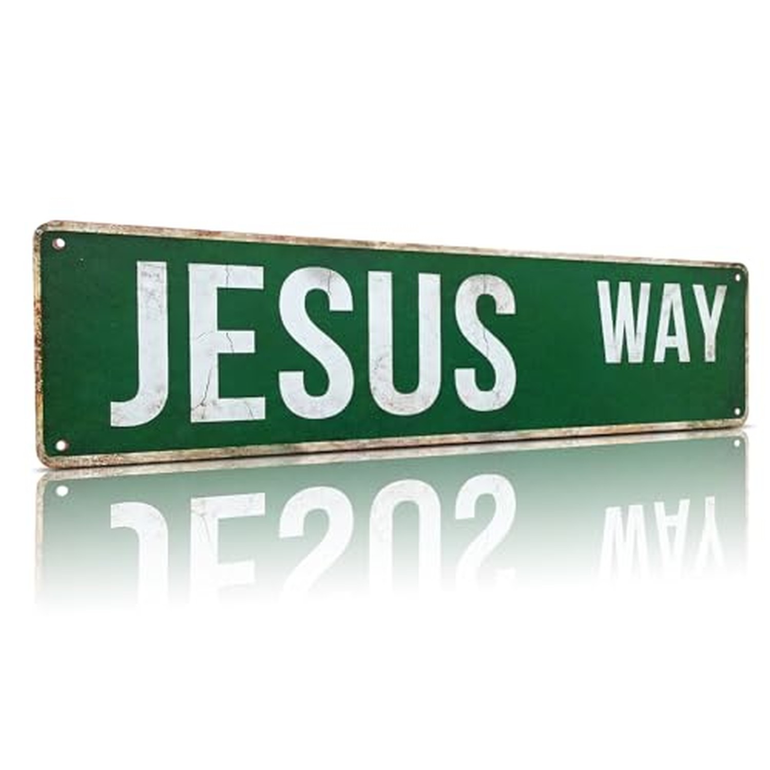 MOSM Jesus Way Metal Street Sign - Christian Wall Decor - Vintage 4\ MOSM Jesus Way Metal Street Sign - Christian Wall Decor - Vintage 4\