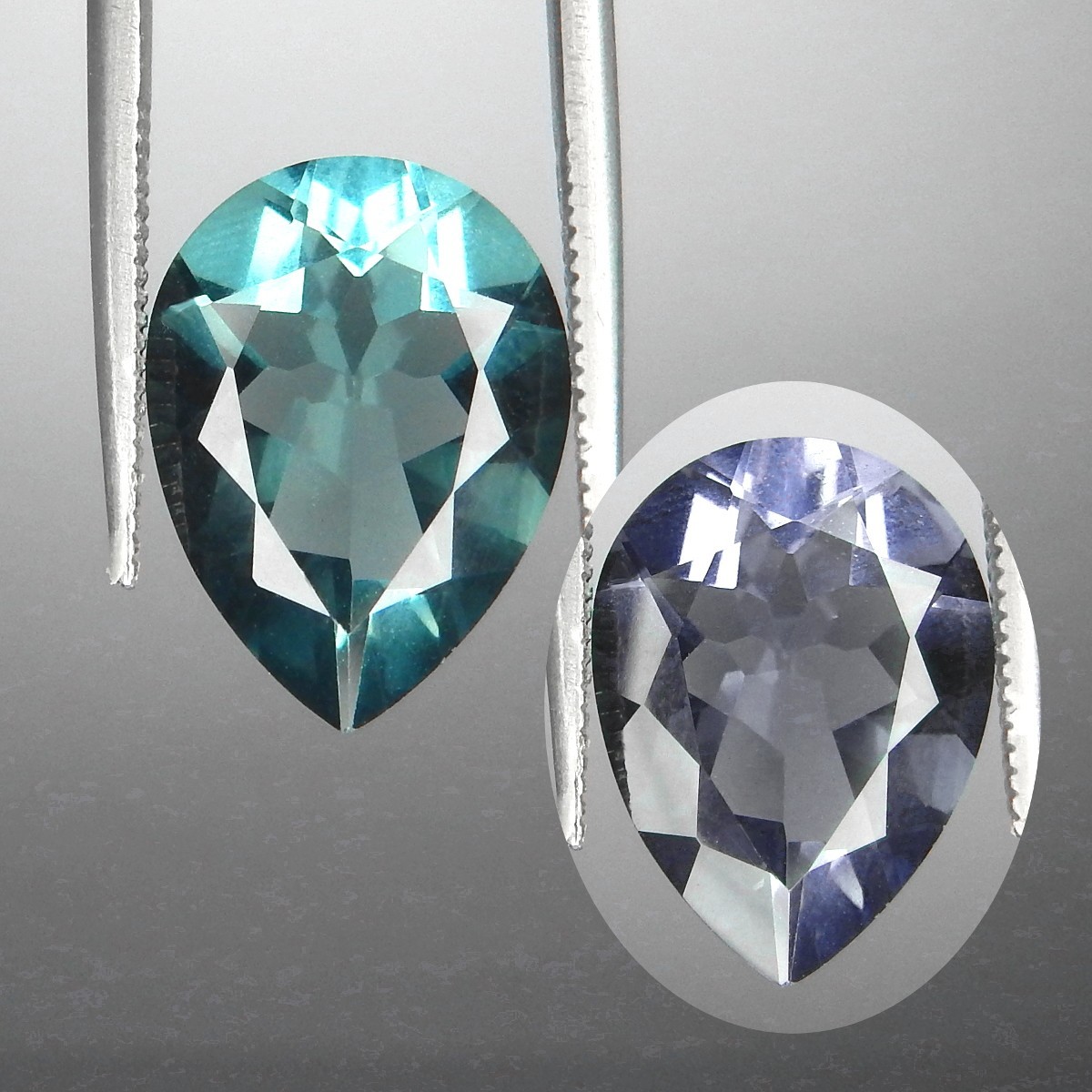 8.2ct IF Blue Purple Color Change Fluorite Unheated Natural Mined Faceted Pear