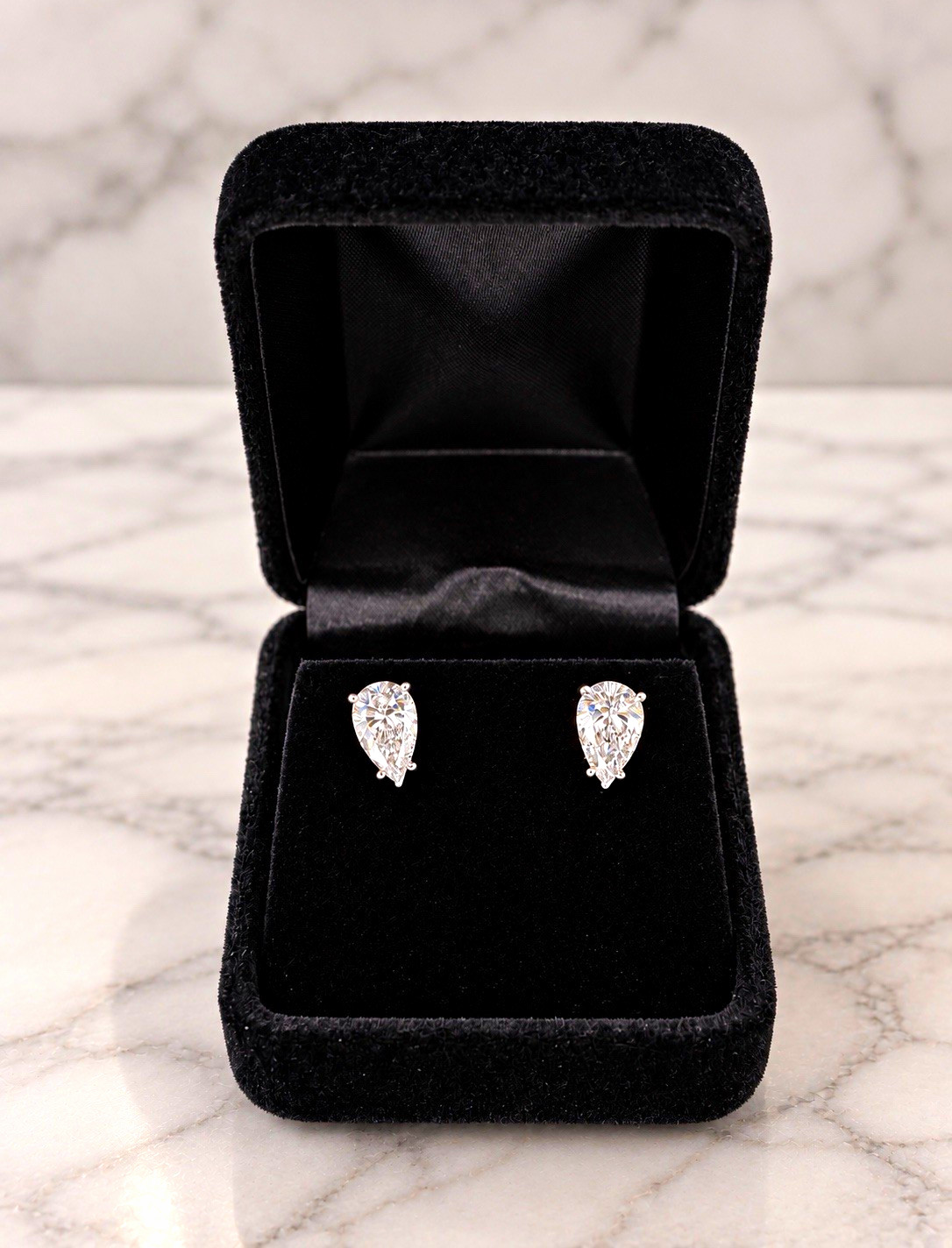 2.03 CTW Lab Created Diamond Pear Stud Earrings D VVS1 14K White Gold IGI