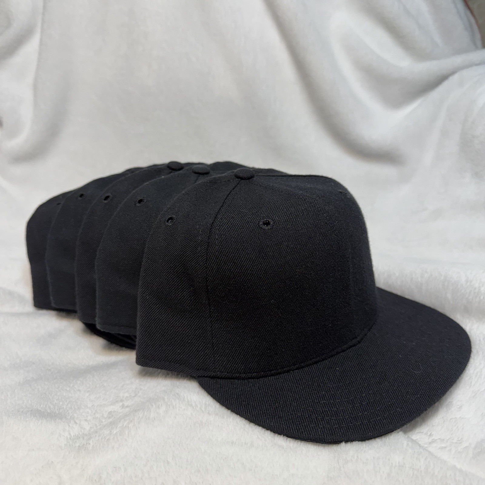 NOS Vintage New Era Pro Model Fitted Hat Size 7 3/4 Black 100% Wool USA MINT