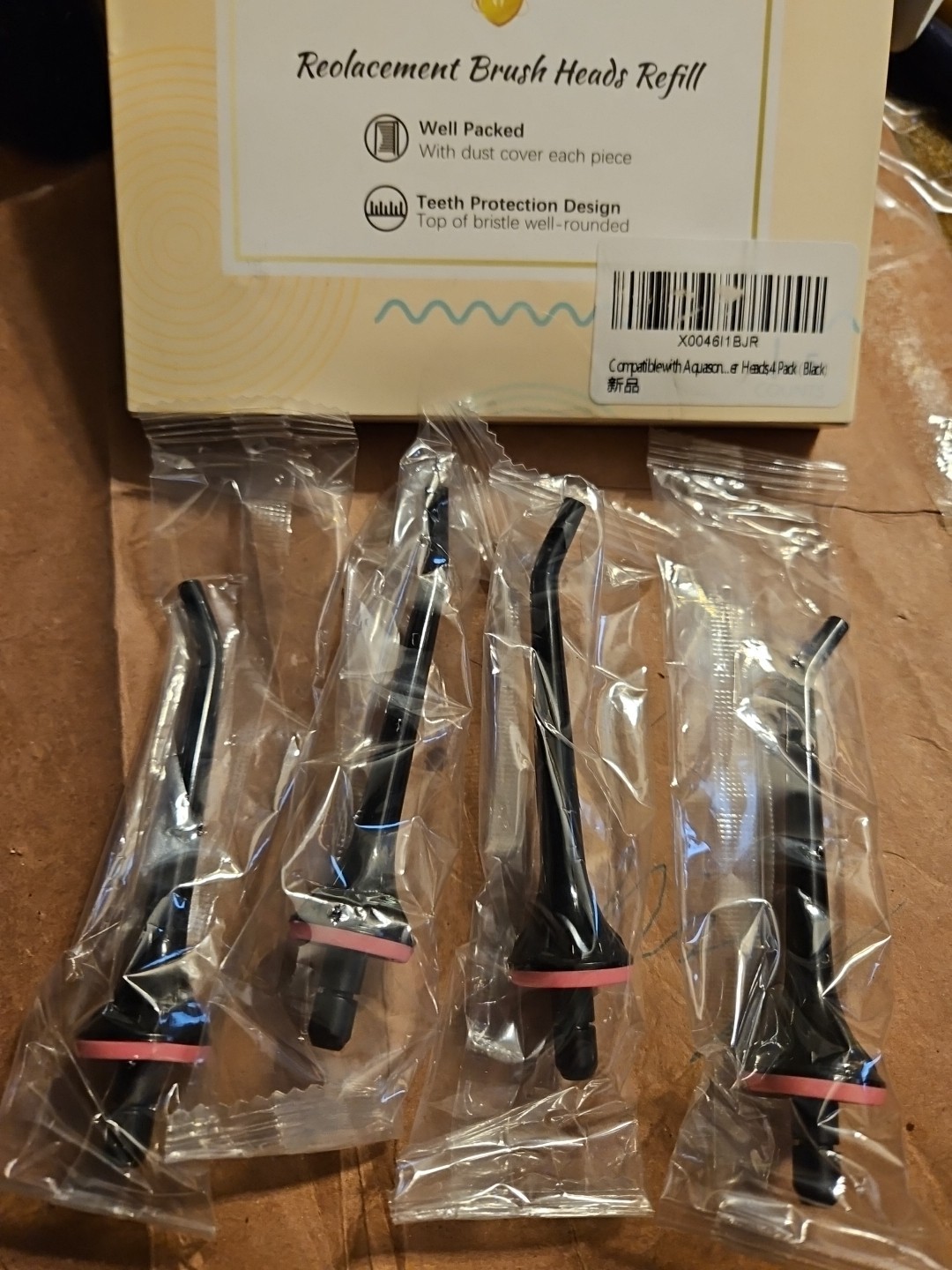 4Pcs Replacement Tips For Aquasonic Aqua Flosser Heads Black 4Pcs Replacement Tips For Aquasonic Aqua Flosser Heads Black