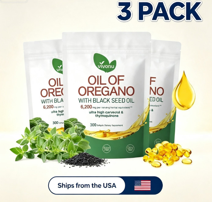 3pc Brand-New VivoNu.6200mg Oregano Oil + Black Seed Capsules Immunity for 3pc Brand-New VivoNu.6200mg Oregano Oil + Black Seed Capsules Immunity for