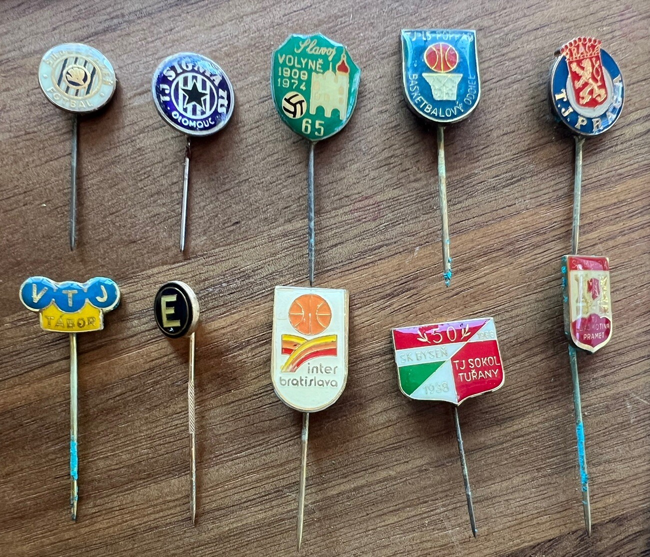 Late 1980s Czechoslovakia Sports Pin Lot of 10 w Mike Sadek Correspondence