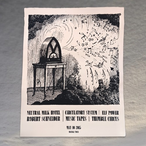 Neutral Milk Hotel – Hand pulled Screen Print Rare May 2015 gig art –#9/300