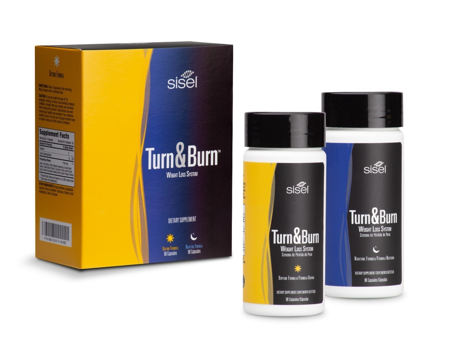 NEW Sisel Turn&Burn Day Night Wellness Supplement System (set of 2 bottles) 🔥