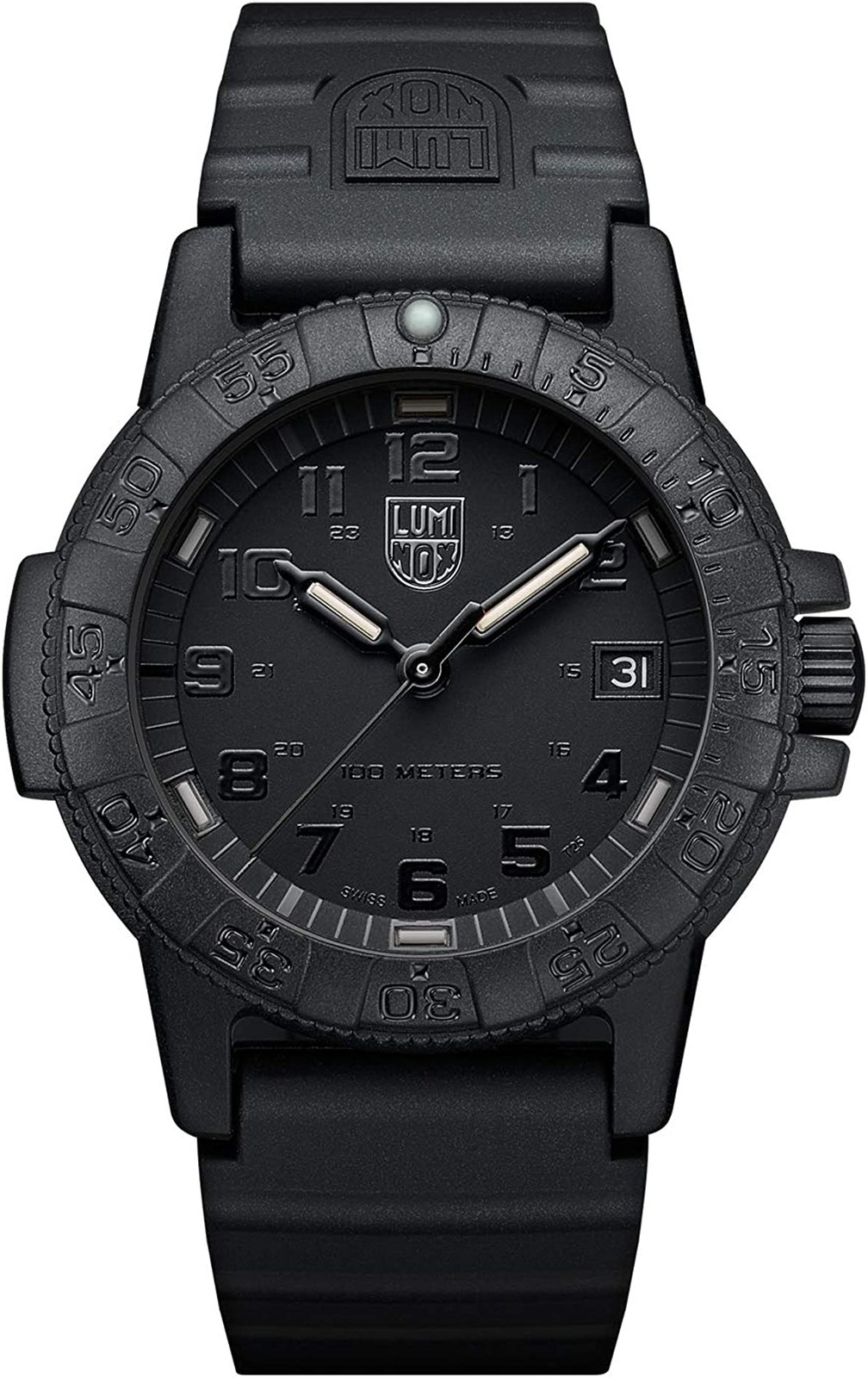 Luminox XS.0301.BO.L Men\'s Leatherback SEA Turtle Blackout Watch, Black