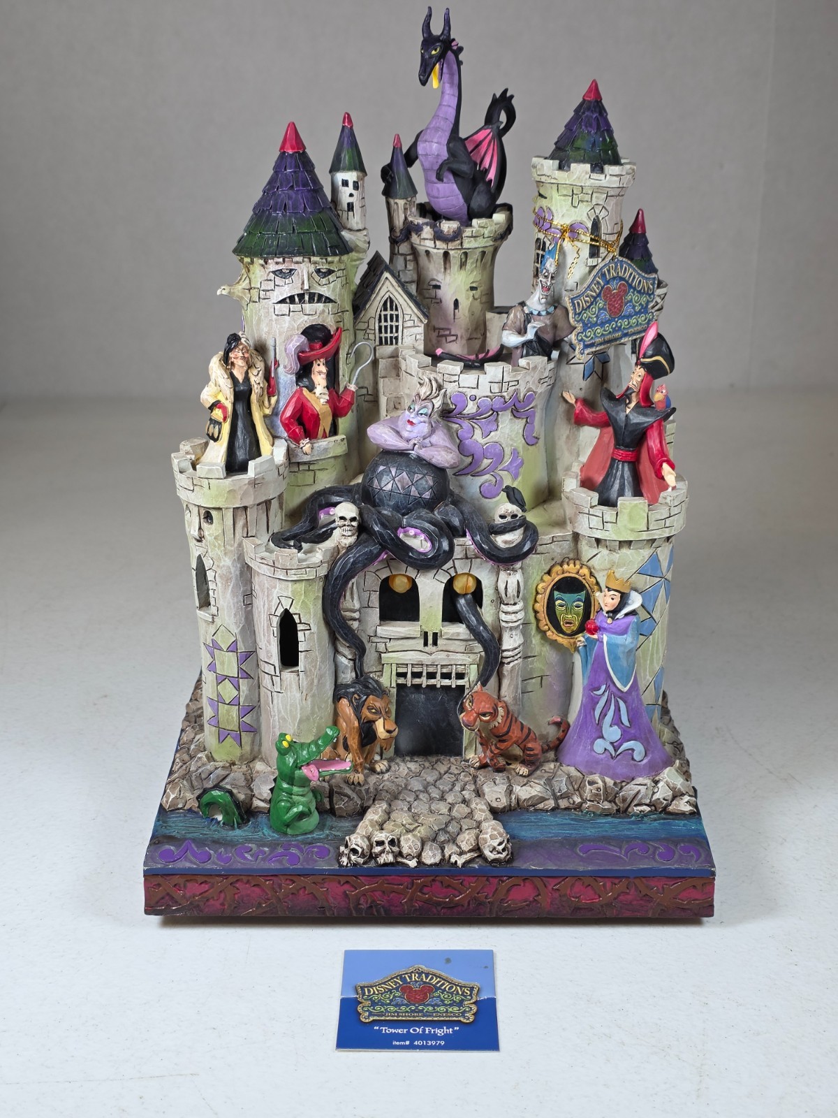 Jim Shore Disney Tower of Fright Villains 4013979 Enesco Light Sound DAMAGED