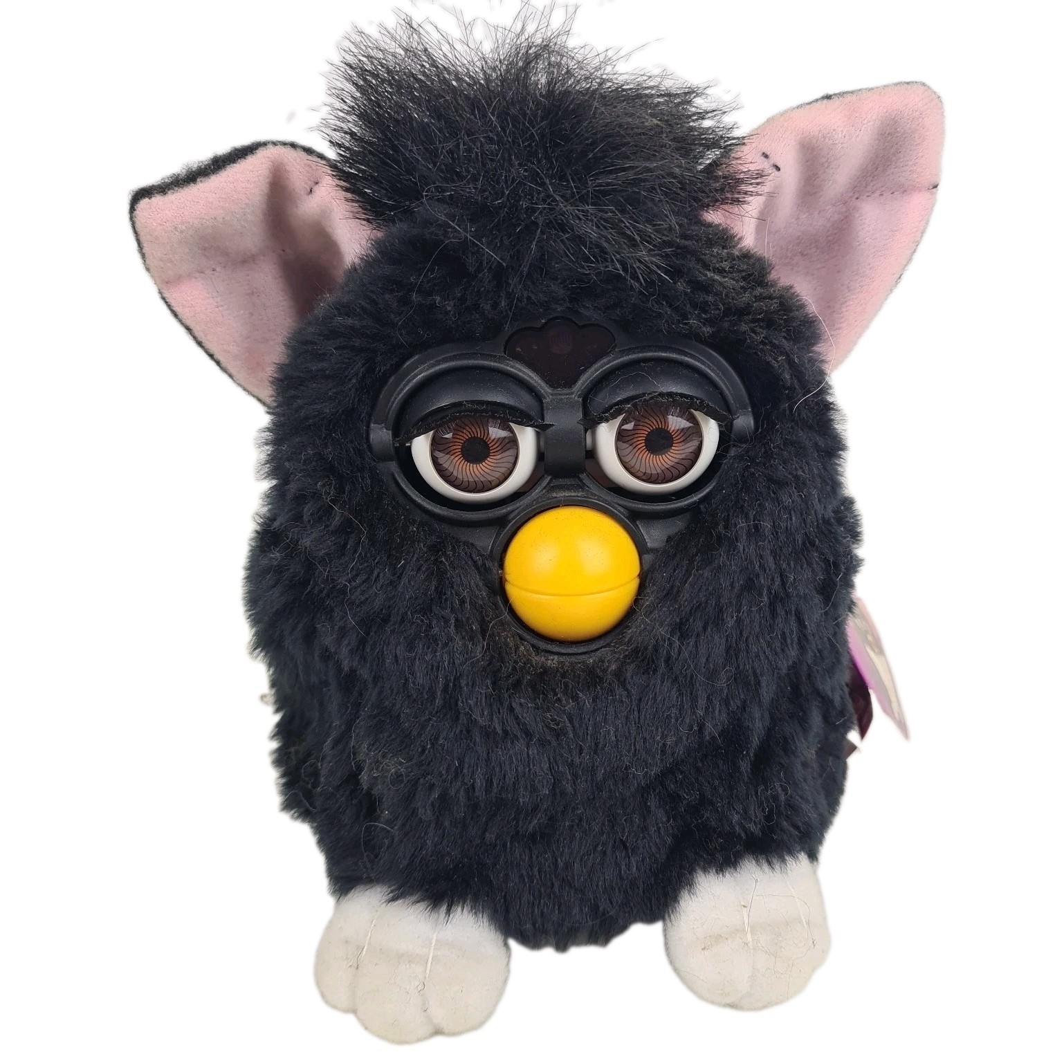 🚨 Vintage 1998 Furby Black Witch\'s Cat Brown Eyes Pink Ears 70-800 WORKING