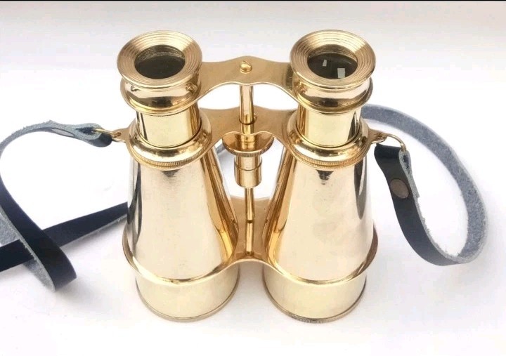 Custom Brass Supply Lot - 10 Pieces Pure Brass Binoculars with Neck Strap