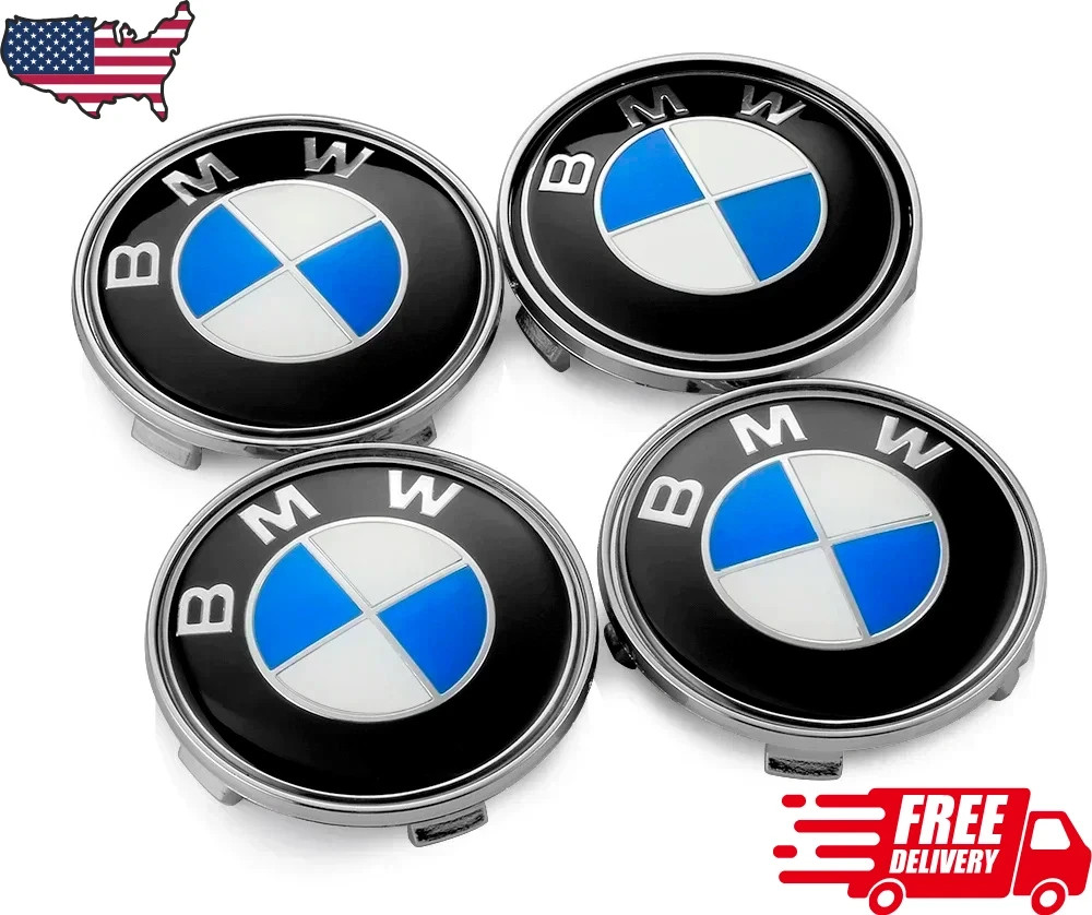 4PCS 56mm Wheel Center Hub Caps BMW Compatible Rim Emblem Logo Badge Set