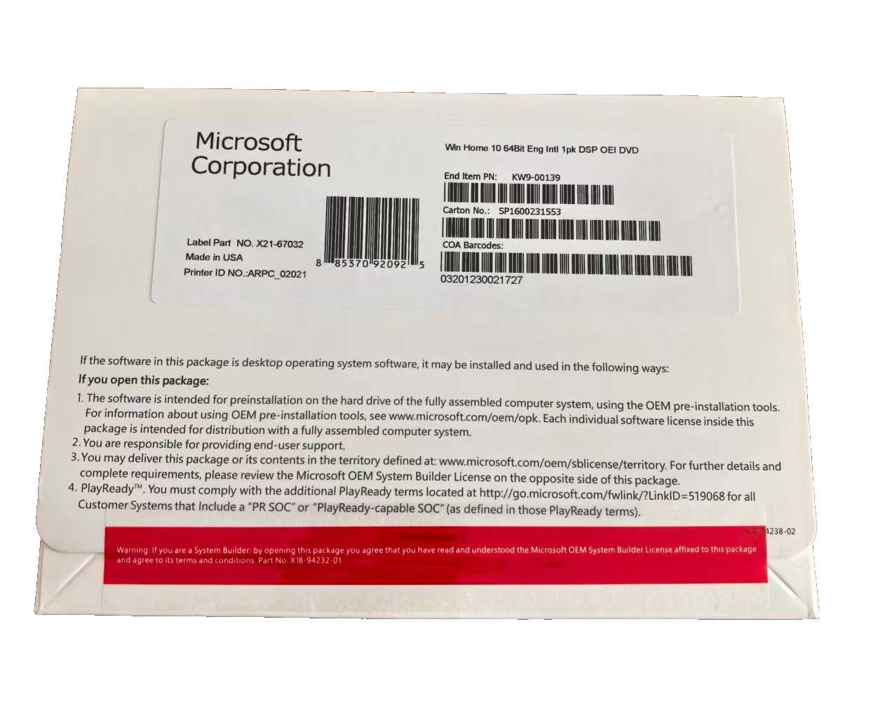 Win 10 Home 64 bit DVD with Product License Key New Sealed & Win 10 Home 64 bit DVD with Product License Key New Sealed &