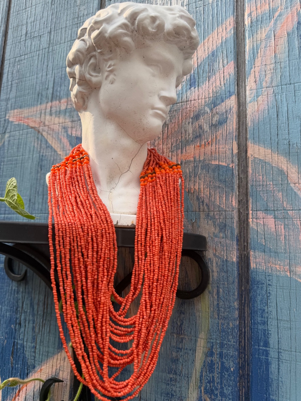 Vtg Navajo 30-Strand Mediterranean Red Coral Necklace Southwest Statement Secure