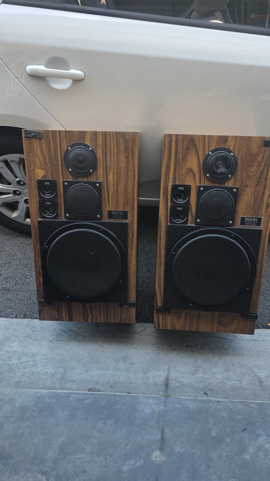 Martin Super Sound System Gamma 1200M Large Wooden Speakers – Heavy HiFi Stereo.