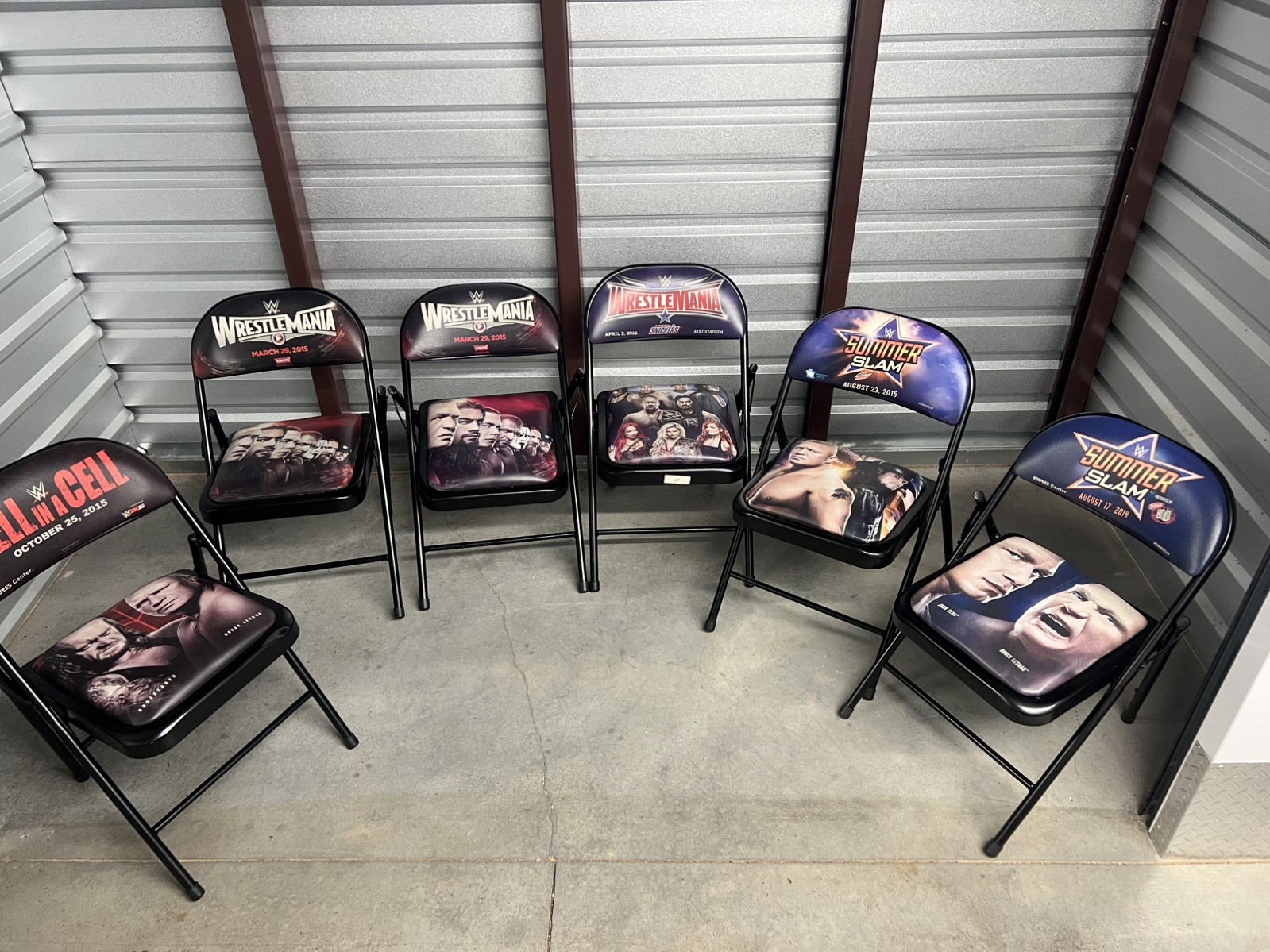 Lot of 6 WWE Commemorative Event Chairs WrestleMania SummerSlam Repair