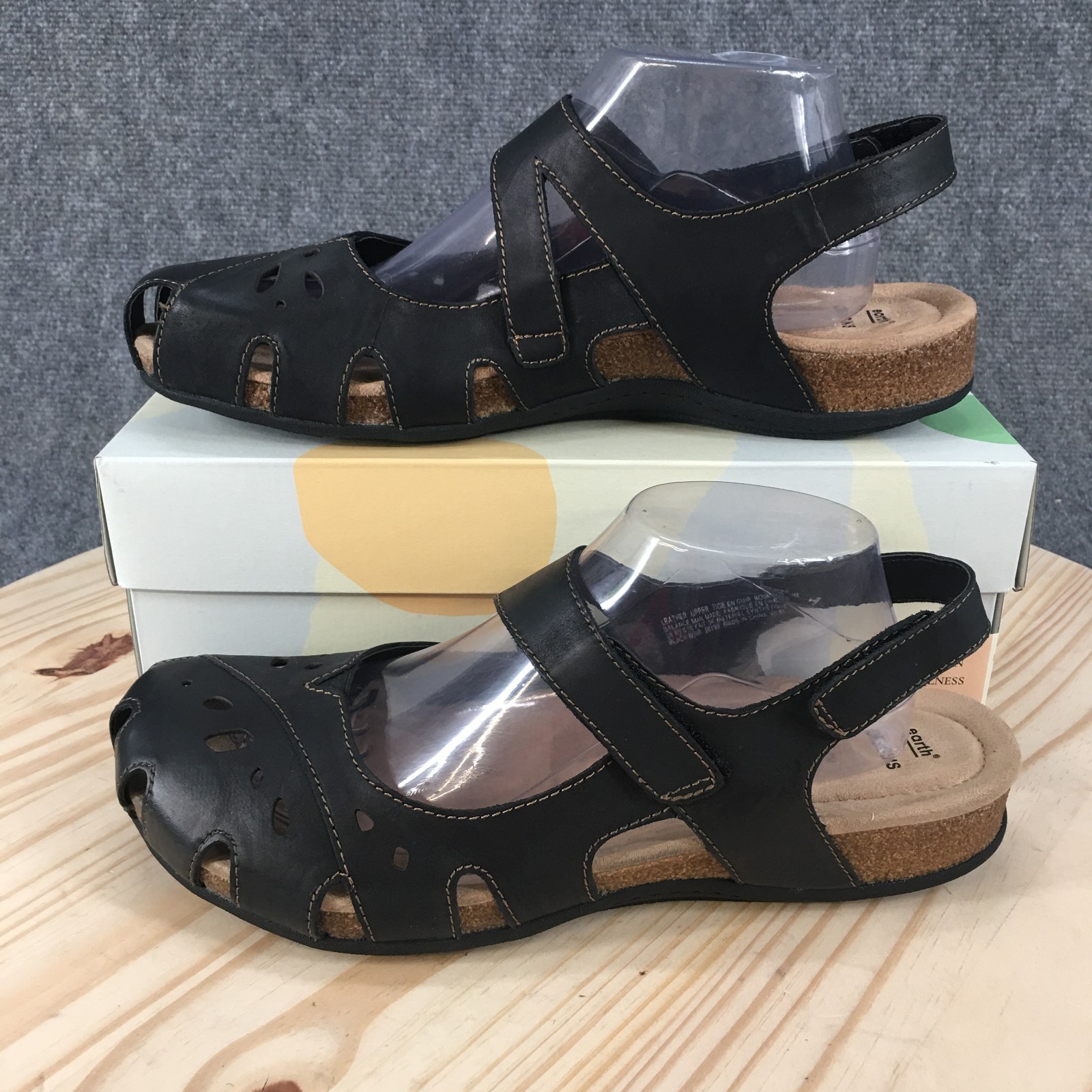 Earth Origins Bosk Benji Sandals Womens 11M Casual Slingback Mary Jane Black NEW
