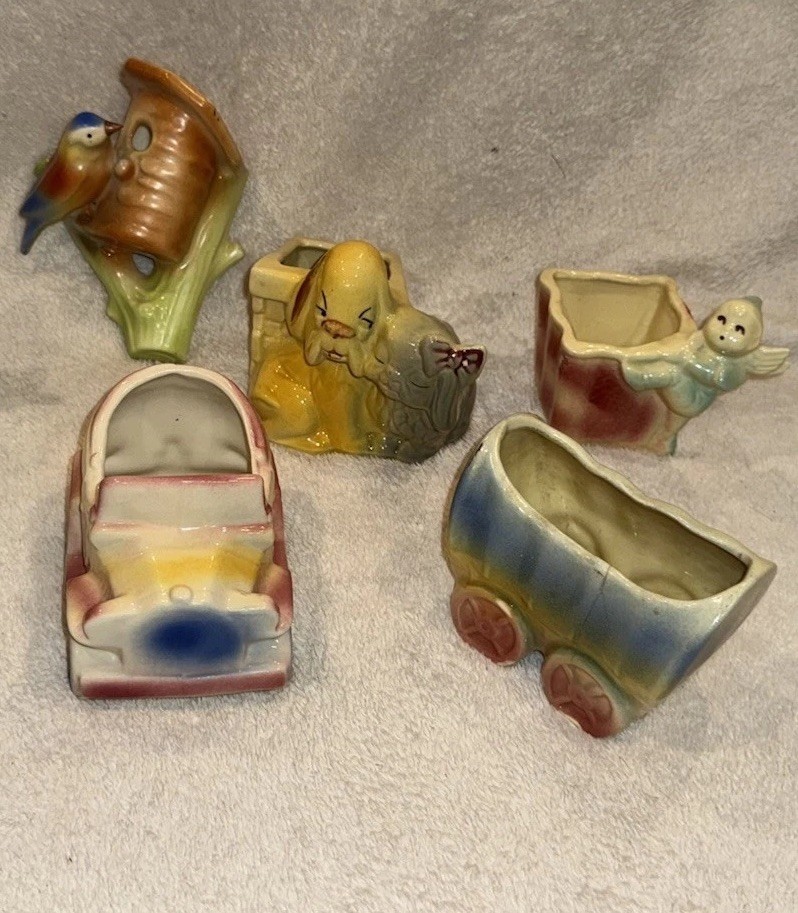 Lot of 6 Vintage Shawnee Pottery Planters