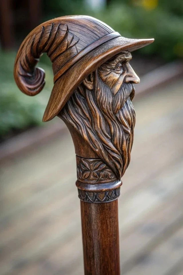 Art-Wooden walking stick hand carved handmade wooden walking cane Art-Wooden walking stick hand carved handmade wooden walking cane