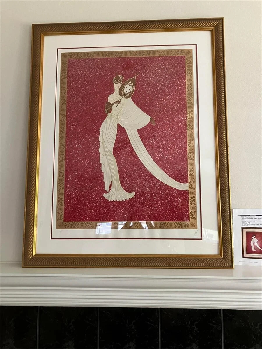 Extremely Rare, Erte - Romain de Tirtoff - Tanagra - Red, Signed, 1989 with COA