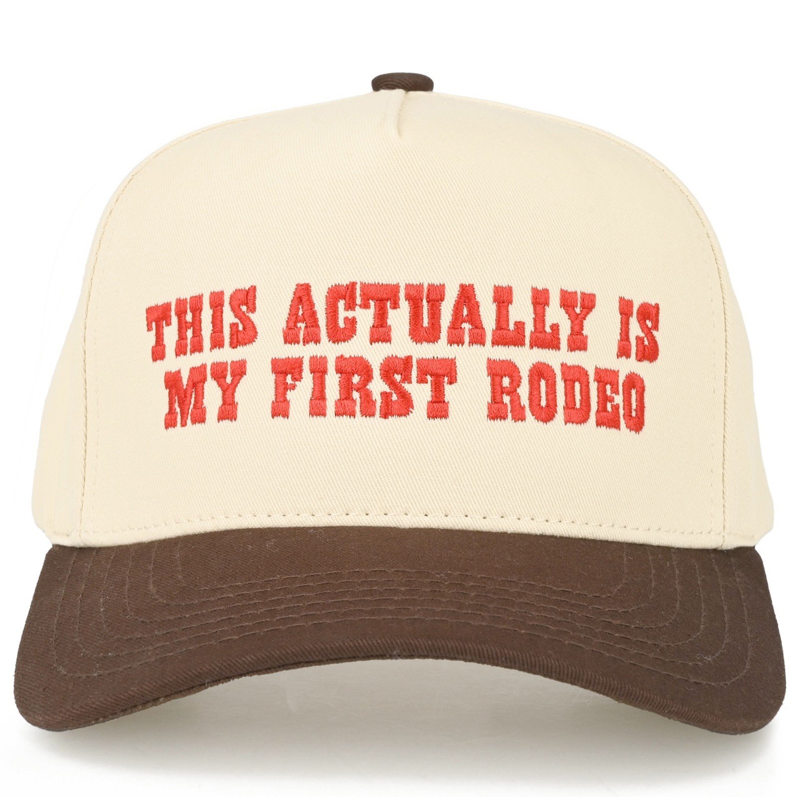 C.C Women THIS ACTUALLY IS MY FIRST RODEO Embroidered Trucker Baseball Cap